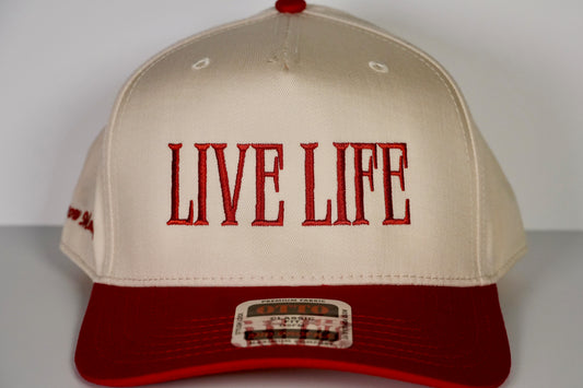 Live Life | Beige & Red